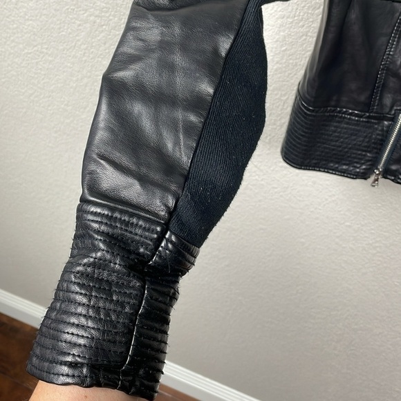 Kenneth Cole Reaction Faux Leather Vegan Moto Biker Jacket Black Sz M - Picture 2 of 14